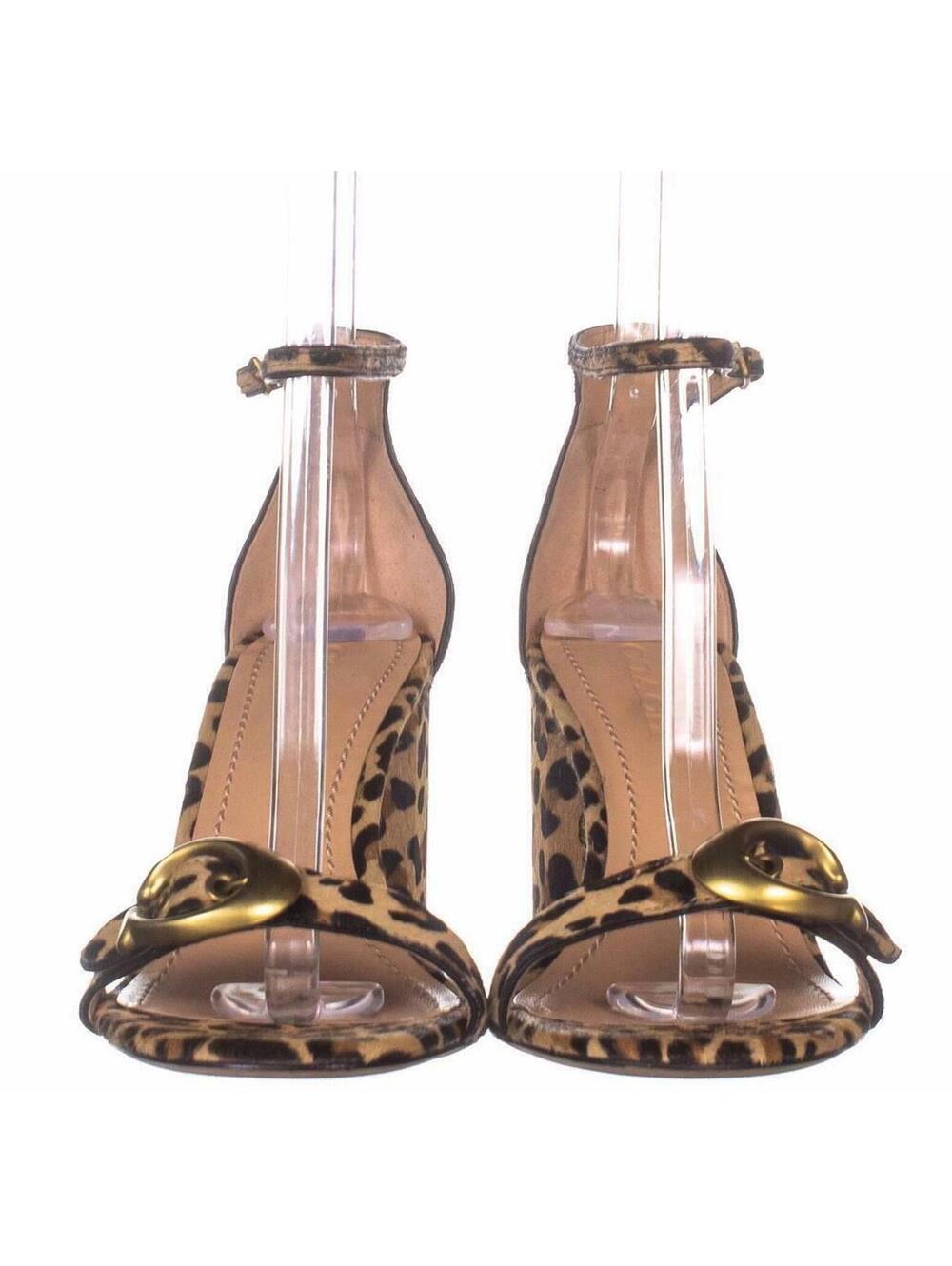 NWD Coach Natural Calf Hair Leopard Print Maya Sandal Signature Buckle 3.25" H 7 - Picture 4 of 7